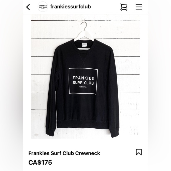 Rare Frankies Surf Club x KOTN White Crew Neck Sweatshirt Size Medium 💯 cotton - Picture 2 of 7